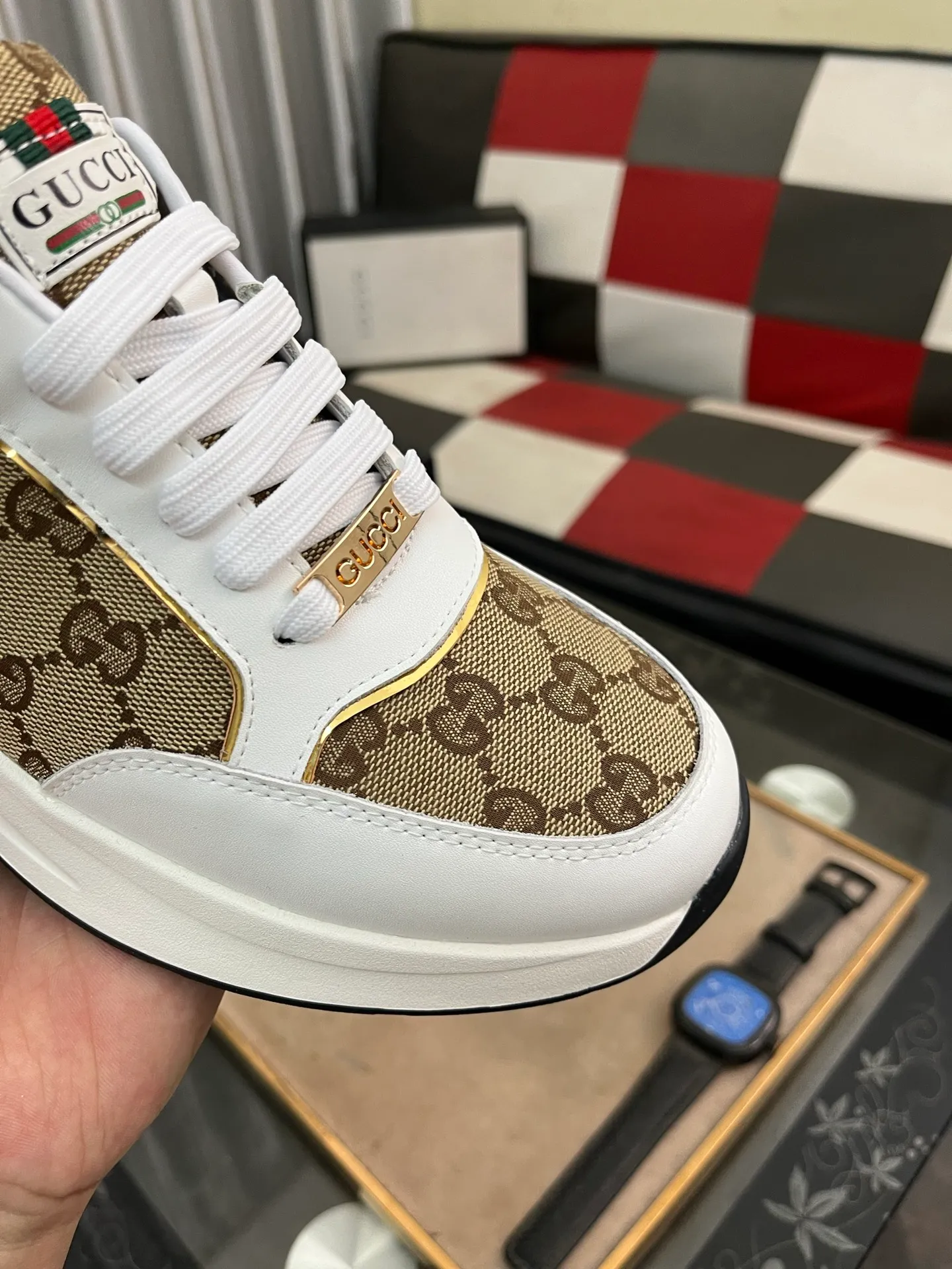 Men's shoes 💰420⌚️⌚️[GUCCI] The latest trendy men's casual shoes, the fabric is made of embossed cowhide imported from Italy, comfortable sheepskin lining + feet, the original outsole is wear-resistant and non-slip, high-level version, exquisite workmanship. Code number: 38-442️⃣Colors available